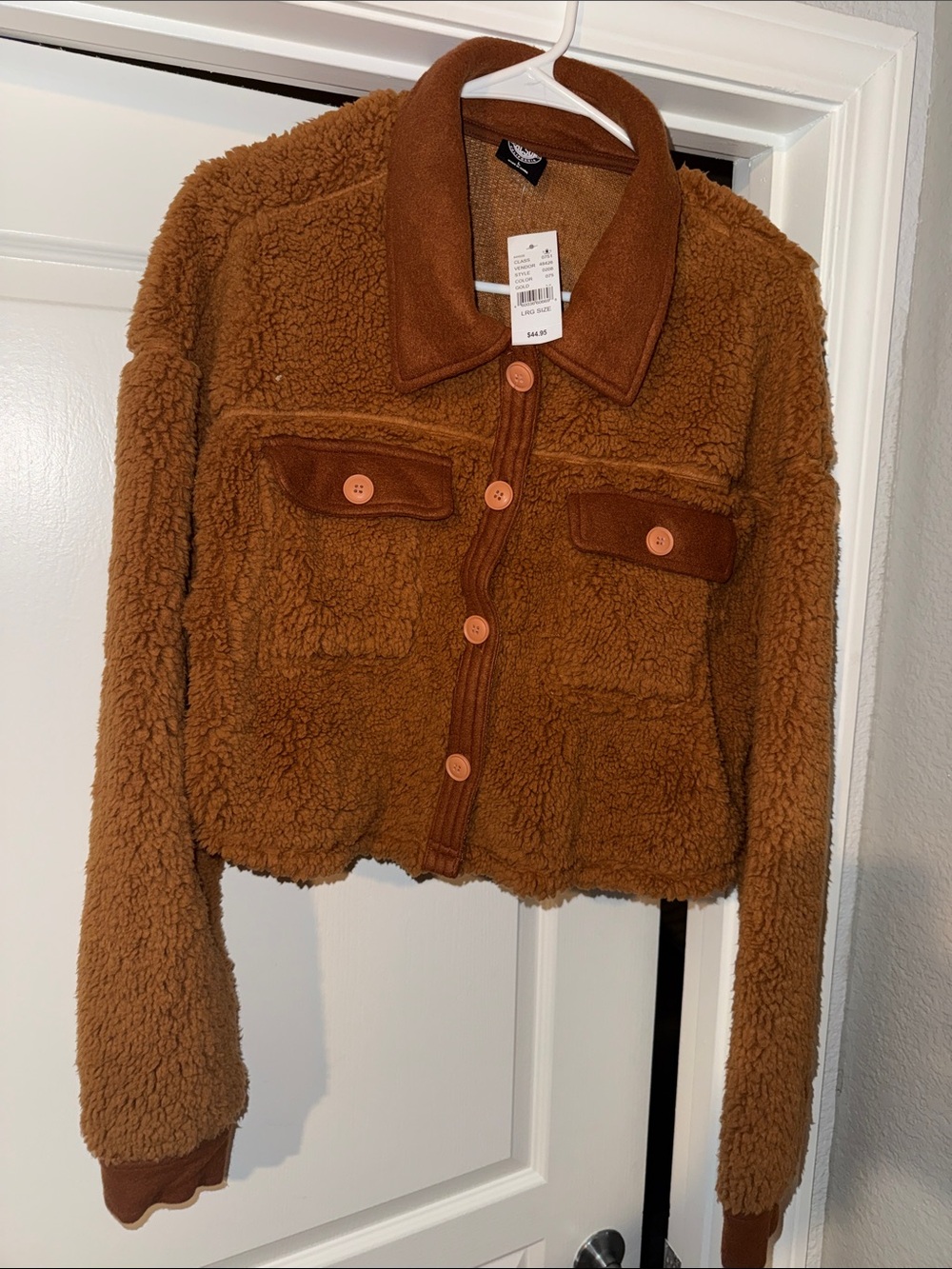PacSun Chestnut Teddy Button-Front Jacket